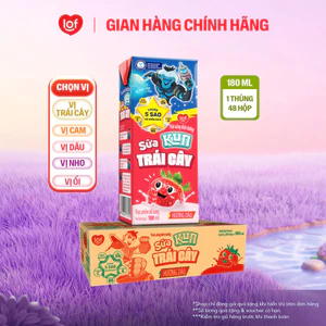 Đủ vị Sữa trái cây KUN 1 thùng 48 hộp x 180ml chọn vị: