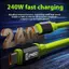 XUAN 240W Sạc nhanh Cáp USB C Loại C 1,5m Màn hình nguồn thời gian thực cho máy tính bảng Nghiên cứu làm việc VN
