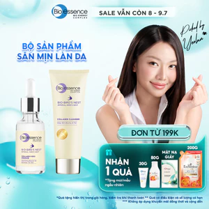 Bộ Bio-Essence Bio-Bird's Nest: Tinh chất dưỡng da Bio-Bird's Nest Collagen Essence 30ml + Sữa rửa mặt 100g