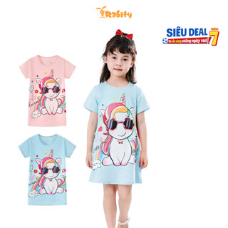 Đầm thun tay ngắn Pony bé gái Rabity 950.071