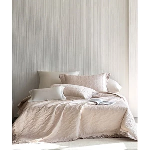 Bộ Chăn Ga Gối Tencel Cotton Cao Cấp 4 Món Chần Bông Hoa Hồng Pháp, Chăn Hè Mát Lạnh 3in1 Mềm Mịn Sang Trọng