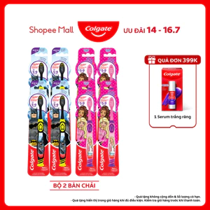 Bộ 4 Bàn chải đánh răng Colgate họa tiết Batman hoặc Barbie dành cho bé