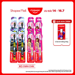 Bộ 4 Bàn chải đánh răng Colgate họa tiết Batman hoặc Barbie dành cho bé