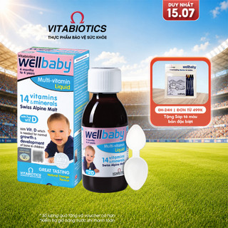 Thực Phẩm Bảo Vệ Sức Khỏe WELLBABY Multi-Vitamin Liquid Hỗ Trợ Tăng Cường Sức Khỏe Và Đề Kháng 150ml Vitabiotics