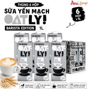 Thùng 6 Hộp Sữa Yến Mạch Oatly 1L, Thơm Ngon Tạo Bọt Tốt Nguyên Liệu Vẽ Latte Chuyên Nghiệp