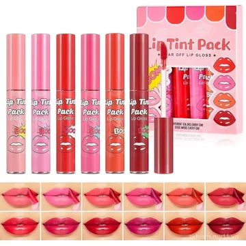 DAGEDA 6 Màu Peel Off Lip Stain Set, Hình xăm chống thấm nước Peel Off Lip Tint, Son lót môi không dính vết bẩn lâu trôi, Matte Finish Lip Tint Stain Bộ trang điểm 9INR