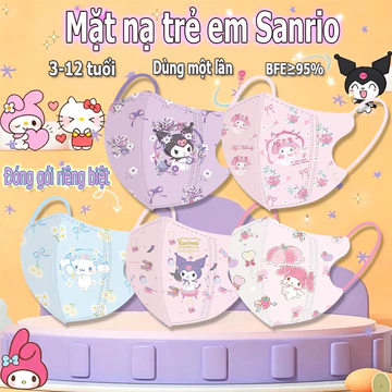 [Hàng giao ngay Việt Nam] Khẩu trang trẻ em 3-12 tuổi 10 cái / gói bao bì độc lập làm đẹp cao Khẩu trang trẻ em Sanrio Kulomi Meieti Mặt nạ học sinh dễ thương