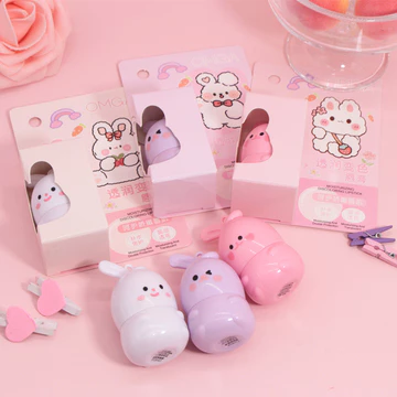 OMGA Guaipai Rabbit Son môi đổi màu trong suốt Son dưỡng môi hoạt hình Dưỡng ẩm Son môi đổi màu Dễ dàng tô màu Không dễ cất cánh [Hàng có sẵn Vận chuyển nhanh]