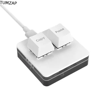 TUMZAP Bàn phím mini 2 tùy chỉnh, Bàn phím Mini Copy Paste Bàn phím, Trao đổi nóng Phím cơ làm sáng Giao diện Type-c 2 phím Bàn phím mini PC