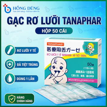 Gạc rơ lưỡi trẻ em Tanaphar đã tiệt trùng, tưa lưỡi cho bé, rơ lưỡi không tẩm - tiêu chuẩn xuất Nhật