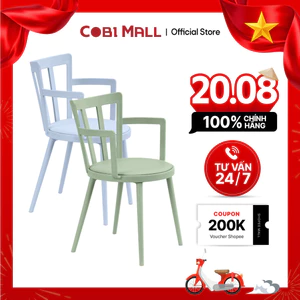 Ghế Nhựa Đúc Cao Cấp Petio 2 Màu Xanh Pastel Có Đệm Da PU Nhẹ Nhàng, Bền - Cobihome
