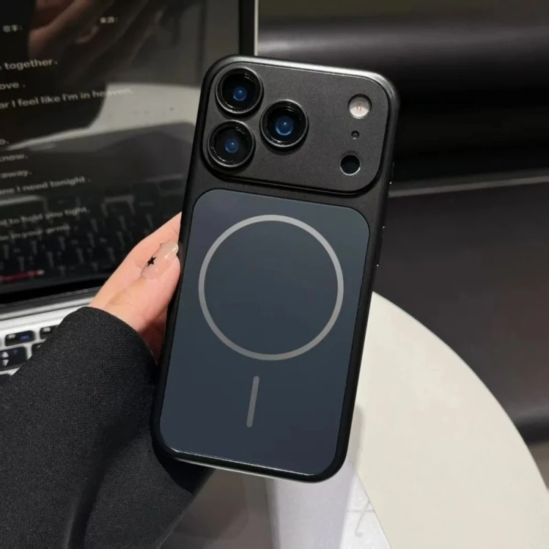 Ốp Điện Thoại Dark Cherry Matte Cho IPhone 18 Pro Max 17 16 15 14 13 Pro Max 17Pro Ốp Lưng Sạc Không Dây Từ Tính Có Vỏ Ống Kính Máy Ảnh Bảo Vệ Chống Sốc Ốp Lưng Cứng