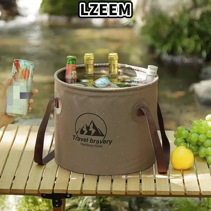 Xô đựng nước gấp LZEEM, có tay cầm Xô cắm trại 5L / 10L / 20L, Đồ dùng cắm trại dung tích lớn thời trang Túi cắm trại di động