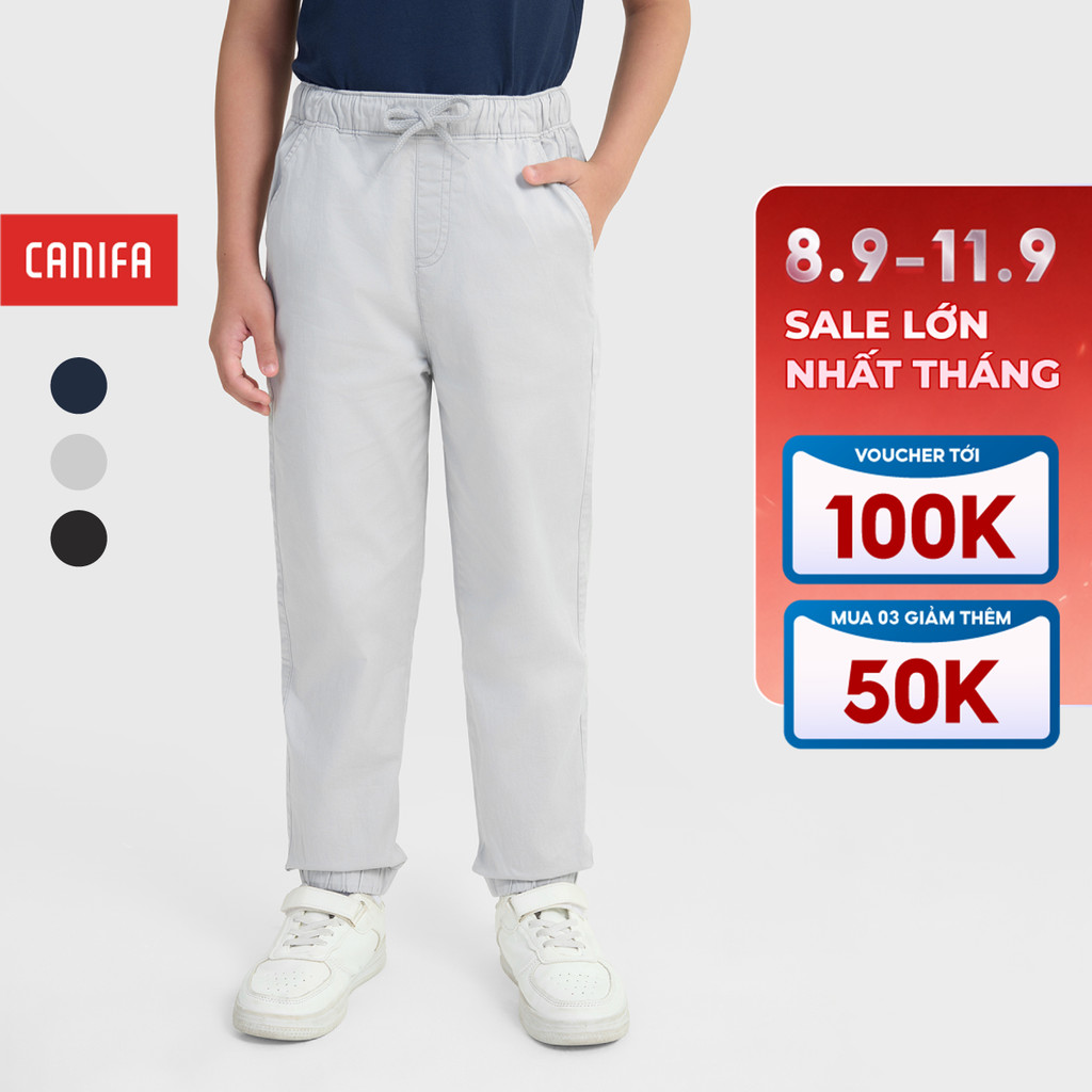 Quần khaki bé trai CANIFA ống rộng cạp chun 2BK25A002