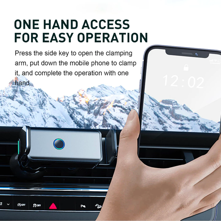 Novsight Giá đỡ điện thoại ô tô điện Tự động kẹp điện thoại di động Giá đỡ bảng điều khiển Giá đỡ điện thoại ô tô Điều chỉnh tự động Giá đỡ lỗ thông h – 6