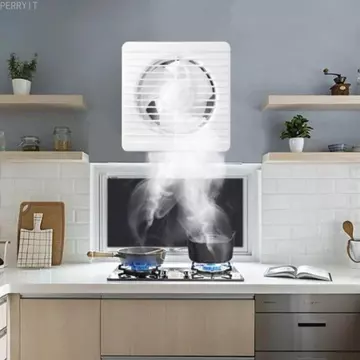 Quạt hút điện PERRYIT, Quạt hút tắt tiếng mạnh mẽ, Lưu thông không khí Luồng khí mạnh Tiếng ồn thấp Quạt thông gió nhà ở bền Sử dụng trong gia đình