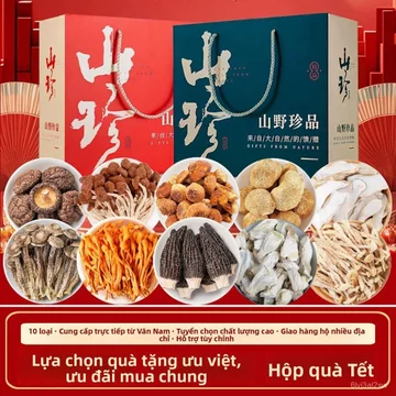 Hộp quà nấm linh chi đặc sản Vân Nam nấm dê khô Trung Thu đại lễ bao biếu người lớn giao nhanh bán chạy