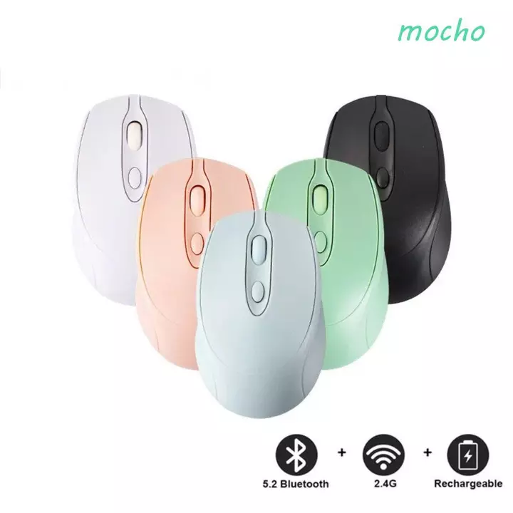 Chuột không dây MOCHO Macaron, Chuột không dây công thái học có thể sạc lại 2.4Ghz + BT5.0, Chuột chơi game tiện lợi 1600DPI Cắm và chạy Chuột không dây Morandi PC / Laptop