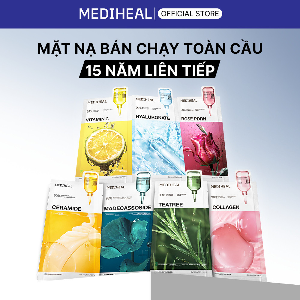 Combo 10 MEDIHEAL Mặt Nạ Essential Sheet Mask - Cấp Ẩm, Hỗ Trợ Làm Dịu & Phục Hồi Da 24ml - FS