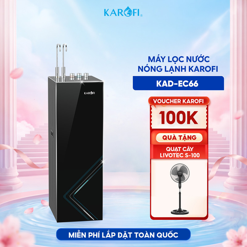 [TẶNG QUẠT CÂY] [ĐỘC QUYỀN ONLINE] Máy lọc nước Nóng Lạnh Karofi KAD-EC66 - 12 lõi Smax, GIÀU HYDRO-ION KIỀM KHOÁNG