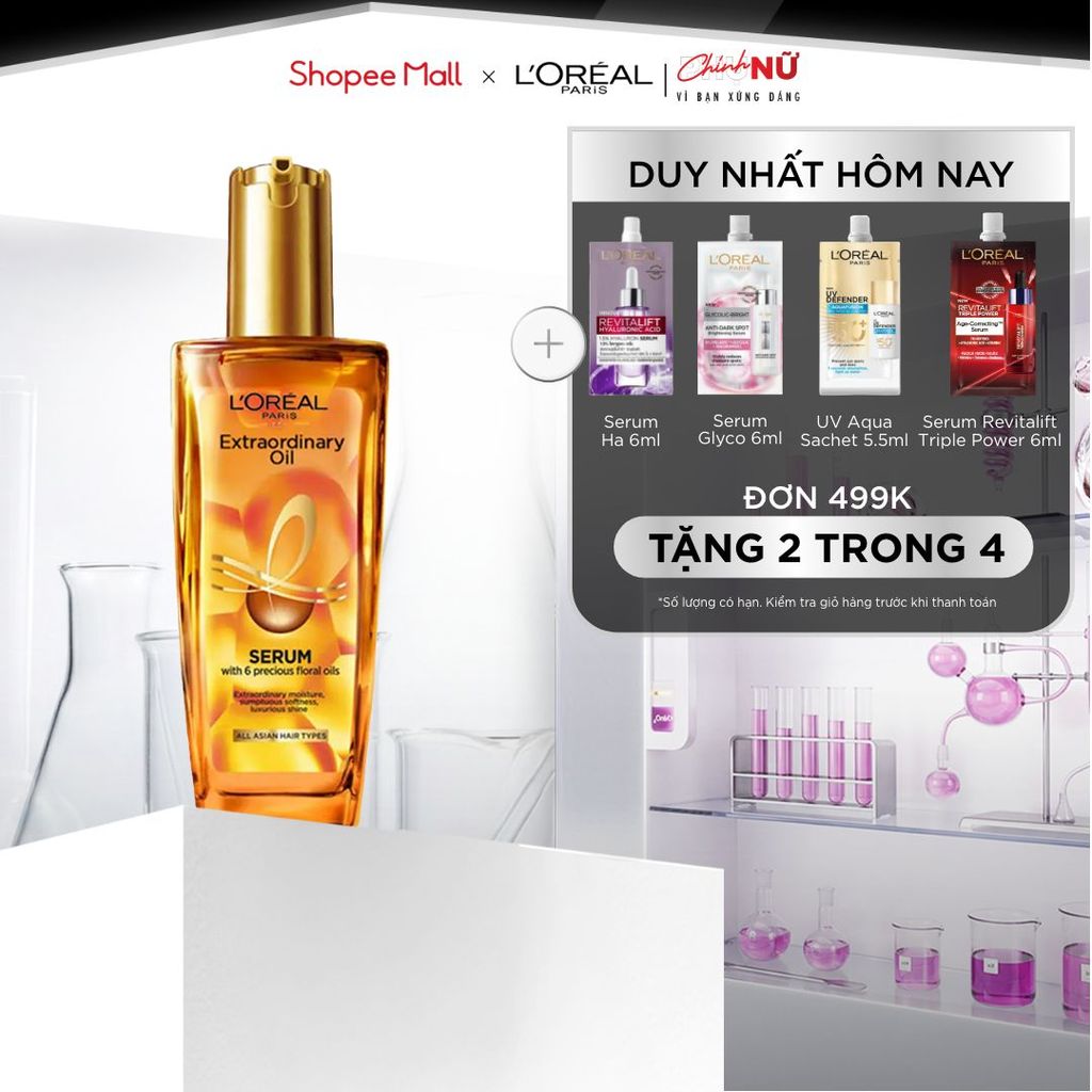 Dầu dưỡng tóc chiết xuất tinh dầu hoa tự nhiên L'Oreal Paris Elseve Extraordinary Oil Ultra Nourishing 100ml