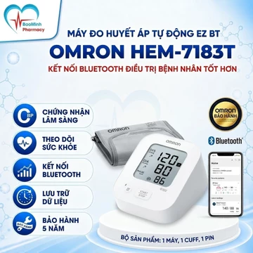 (Dòng mới 2026) Máy Đo Huyết Áp Bluetooth OMRON HEM-7183T1-AP EZ BT - Không kèm Adapter
