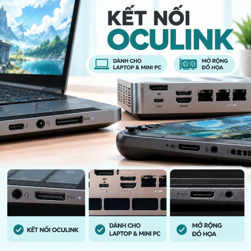 Hộp eGPU Oculink Houchi ngoài cho laptop mini PC nhỏ gọn di động card ...