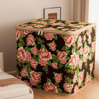 JKDESIGN Túi đựng chăn bông hoa, Dụng cụ sắp xếp lưu trữ quần áo di động dày, Chống thấm nước bền bỉ Công suất lớn Dây kéo đôi Túi đóng gói di chuyển Tổ chức tại nhà