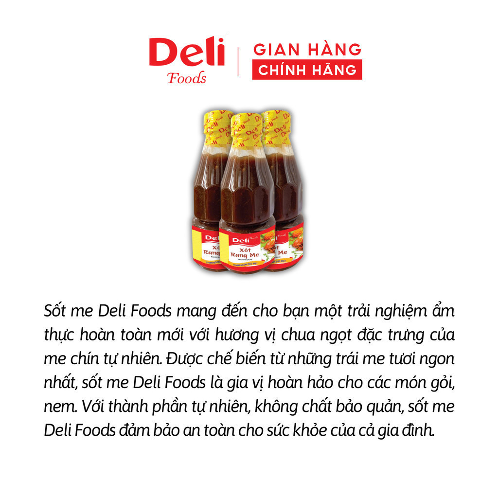 Xốt rang me Deli Foods 280g, Gia vị nấu ăn nêm sẵn, cút lộn xào me, cua rang me, hải sản rang me