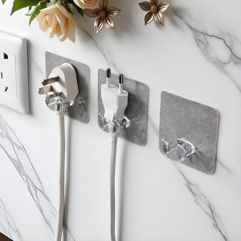 Không Khoan Kẹp Cáp Giá Đỡ Dây Treo Tường Tổ Chức Dây Tự Dính Tổ Chức Móc