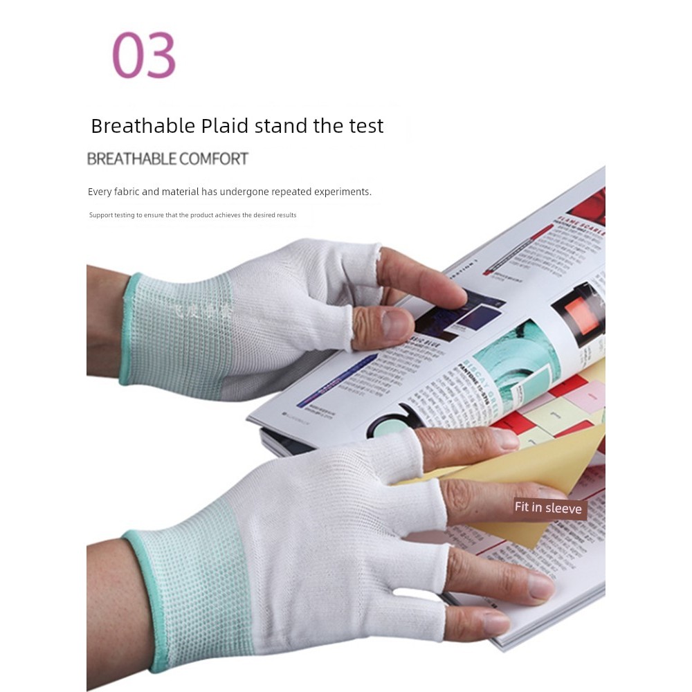 Găng tay bảo hộ lao động nylon mỏng thoáng khí, chống trơn trượt, đàn hồi tốt cho cả nam và nữ