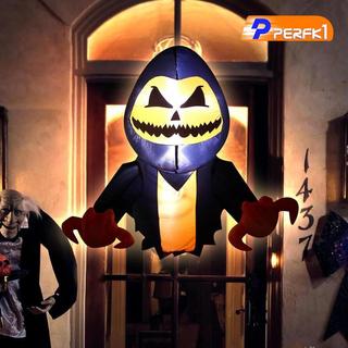 Halloween Bơm Hơi Bí Ngô Reaper Nổ Ra Từ Cửa Sổ Trang Trí Dạ Quang Với Đèn LED Cho Nhà Ma Ám Ban Công