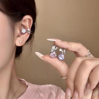 Kẹp tai zircon nhiều màu sắc, bóng đèn nhỏ sáng bóng, phong cách Hàn Quốc sang trọng cho nữ