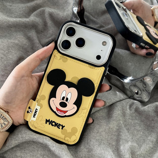 Ốp điện thoại hình chuột đen có khung mạ điện dễ thương Thích hợp cho iPhone17 16 15 14 13 Pro Max Bảo vệ Camera chống sốc Vỏ cứng chống rơi