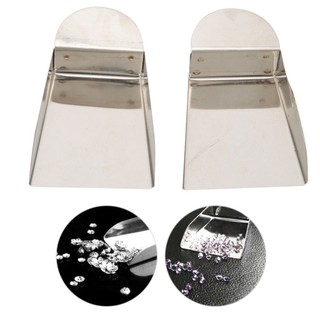 SEREIP 2 Muỗng Trang Sức, Xẻng Mini Kích Thước Nhỏ Bằng Thép Không Gỉ, Tổ Chức Hạt Xẻng Đá Quý Di Động