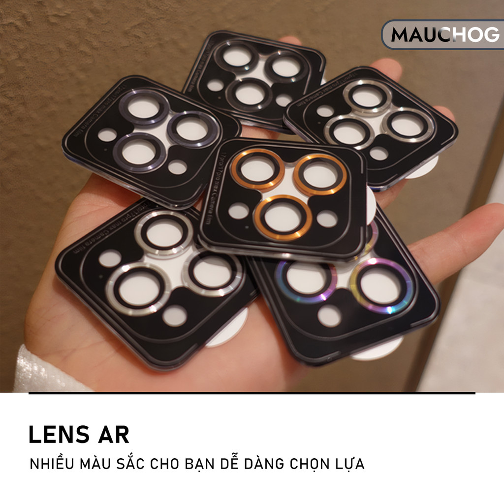 Cường Lực Camera Có Khung Tự Dán Màu Nguyên Bản Cho Điện Thoại iPhone 17 Pro Max 17 Air 16 15 14 13