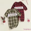 Bé Giáng Sinh Kẻ Sọc Áo Liền Quần Cây Chó Thêu Cổ Búp Bê Dài Tay Jumpsuit
