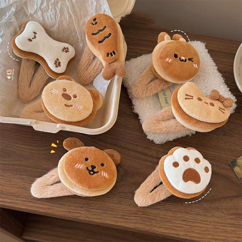 Kẹp tóc hình động vật màu cà phê, thời trang và đáng yêu dành cho bé gái