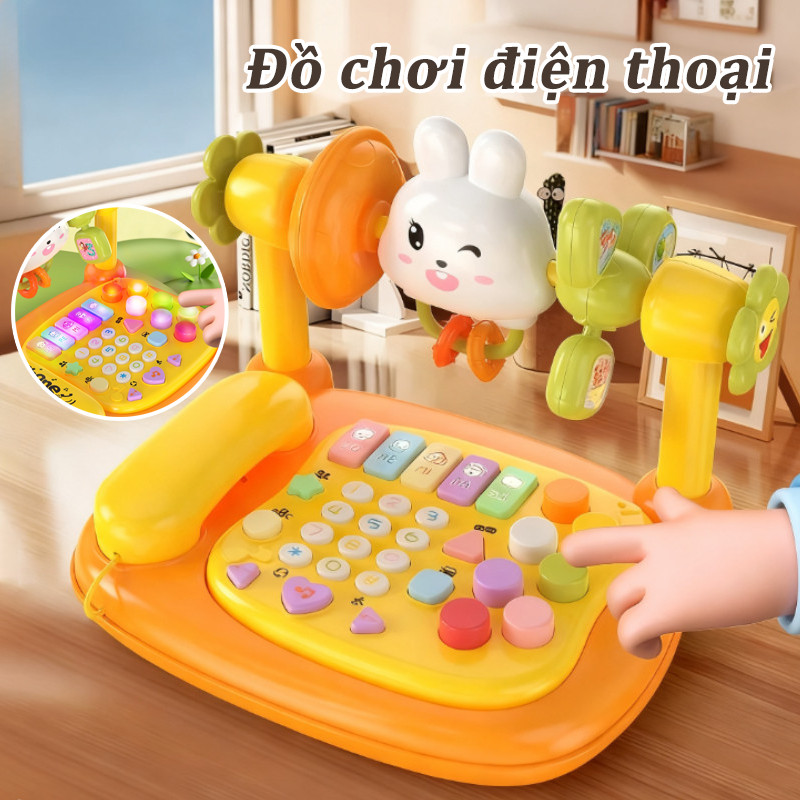 Điện Thoại Bàn Đồ Chơi Cho Bé Từ 1-4 Tuổi, Có Âm Thanh Vui Nhộn, Màu Sắc Bắt Mắt,  đàn cho bé chơi, có nhạc