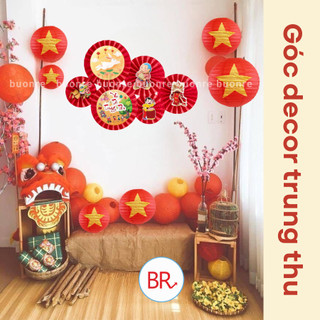 [Hàng sẵn] Set 6 Quạt Giấy Đỏ  Kèm Tag Trang trí Tết 2026-Quạt Giấy Decor Nhà Cửa, Đám Cưới, Trường Học Lễ Hội ANGIHOME