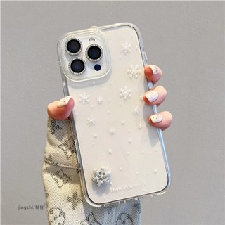 Ốp điện thoại hình bông tuyết lấp lánh trong suốt sang trọng cho iPhone17 Pro Max 16 15 14 13 Pro Max Bảo vệ Camera chống sốc Ốp lưng cứng chống rơi