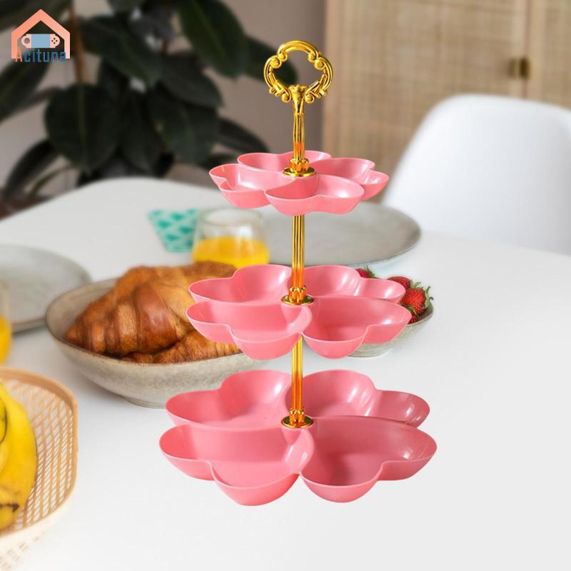 Khay Trái Cây Đế Bánh Ba Tầng Dung Tích Lớn Phục Vụ Món Ăn Khay Đĩa Trang Trí Khay Ăn Nhẹ Cho Nhà Hàng Khách Sạn Nhà