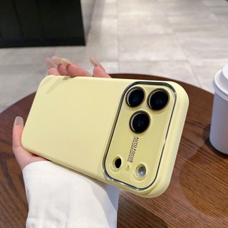 Phim Bảo Vệ Ống Kính Kính Màu Cam Lỏng Silicon Ốp Lưng Điện Thoại iPhone 17Promax 17Pro 16Promax 13 14 15 Pro Max Chống Sốc Màu Kẹo Nữ Vỏ Di Động