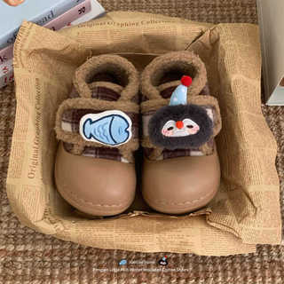 XIXITIAO Giày Cotton Đế Dày Thời Trang Phong Cách Mới Ấm Áp Nữ Mùa Đông Dễ Thương Chim Cánh Cụt Cá