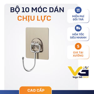 Bộ 10 móc dán chịu lực 5kg loại thép chắc chắn Vega365vn