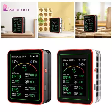 Máy đo chất lượng không khí Máy phân tích không khí CO2 di động Màn hình kỹ thuật số chạy bằng pin 15 trong 1 Hiển thị thời gian thực cho kho nhà