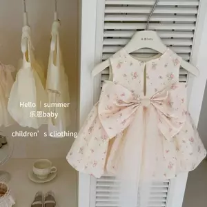 Đầm thời trang nơ hoa mùa hè (90-130) cho bé gái