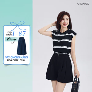 Áo Thun Nữ GUMAC Form Suông Tay Liền Cánh Dơi Kẻ Sọc Thun Co Giãn Trendy LATG0409