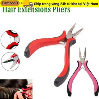 Dụng cụ kéo thép BAMBOOB, Kìm nối dài tóc chuyên nghiệp bền bỉ, Kìm loại bỏ viên nang Kẹp đầu thép Kìm cho vòng Nano hoặc Micro