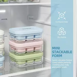 B & N Silicone 6 Khay Lưới Có Nắp Khuôn Mini Không Chứa BPA Khuôn Linh Hoạt Cho Tiệc Gia Đình Đồ Uống Lạnh Máy Làm Tủ Đông.